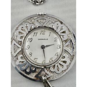 Vintage Bulova Caravelle West Germany W/30" Necklace Gorgeous Running
